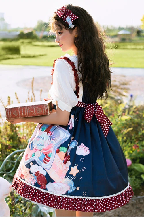 Candy Jar Print Ruffled Sweet Lolita JSK Dress 10 Candy Jar Print Ruffled Sweet Lolita JSK Dress - Image 8
