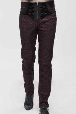 Ine Gothic Glossy Pattern Drawstring Lace Decoration Men's Pants -LolitaInside aed56b1f1a73b98507f7f138ab0aa84c