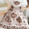 Brown Chocolate Wreath Print Sweet Lolita Strap Dress -LolitaInside aedf3fd5d22657520b53fd164a600883