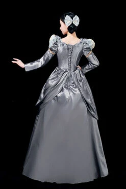 Gray Boat Neck Long Sleeves Floral Print Victorian Lolita Prom Dress -LolitaInside af867ce5a4f8aed2d137e335fffb4eb4