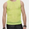 Yellow Elasticity Perspective Rhombus Net Yarn Sleeveless Men's Gothic T-Shirt -LolitaInside b00a2cbddb19192d08da6421ecc133d7