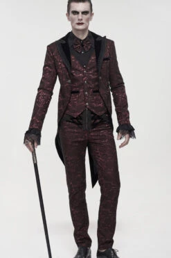 Ine Gothic Glossy Pattern Drawstring Lace Decoration Men's Pants -LolitaInside b059c62d1e5eeb554b71bd2d27b54436