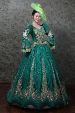 Hime Sleeves High Waisted Three Dimensional Hollow Embroidery Floral Print Ruffled Multi-Layer Victorian Lolita Prom Dress -LolitaInside b0f34c354d97331768e25c73a50e043f