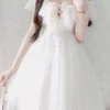 White Boat Neck Sweet Lolita JSK Strapless Dress -LolitaInside b0f814608e0709dfbfb24836e4176a0f