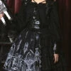 Dark Black Eye Of Red Heart Print High Waisted Gothic Lolita Skirt Dress -LolitaInside b3caad5768e6e8f4b40613636cd924b6
