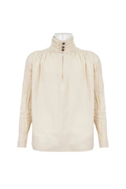 Stand Collar Ruched Men's Gothic Shirt -LolitaInside b46c5c531e4b7f89d01499b9c3636f6b