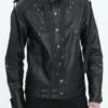 Black Lapel Collar Studded Strap Dashing Men's Punk Jacket -LolitaInside b93e4d458a7d992462d623a793ba73b5