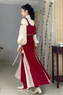 Red Song Han Element Soft And Comfortable High Waisted Sweet Hanfu Dress -LolitaInside b9c19c5caf16dfa1160647d0148d2ec4