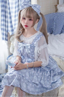 Dot Print Multi-Layer Ruffled High Waist Sweet Lolita JSK Dress -LolitaInside b9fbc0cbdd28b72d56730f170ebff0ba