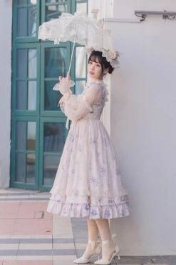 Multi-Color Chinese Style Elegant Flower Wall Print Sweet Lolita Dress 19 Multi-Color Chinese Style Elegant Flower Wall Print Sweet Lolita Dress -LolitaInside bbc04e143caccf907f9238d2841510df
