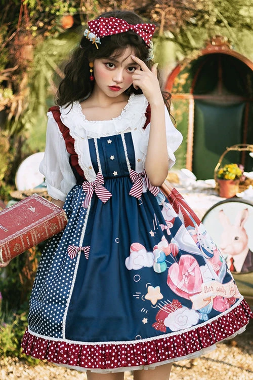 Candy Jar Print Ruffled Sweet Lolita JSK Dress 8 Candy Jar Print Ruffled Sweet Lolita JSK Dress - Image 6
