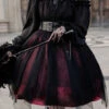 Black Boat Neck Metal Chain Organza Stitching Gothic Lolita OP Dress (Short Version) -LolitaInside bd5163bb312f85a9a9f696c54c233829