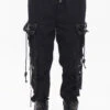 Black Punk Fine Twill Two-Wear Metal Buckle Chain Decoration Men's Pants 2 Black Punk Fine Twill Two-Wear Metal Buckle Chain Decoration Men's Pants -LolitaInside bdaef1e97316a576e9fccb3129600272