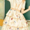 Multi-Color Bunny Astronaut Print Short Sleeves 3 Layers Sweet Lolita OP Dress -LolitaInside be09db9e7500d9dd817d0a67f684fbb3
