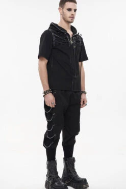 Black Punk Big Pocket Symmetrical Metal Chain Harem Men's Pants 16 Black Punk Big Pocket Symmetrical Metal Chain Harem Men's Pants -LolitaInside be5be009343d8792ddcc971c2bf450c4