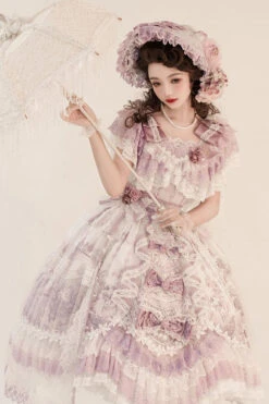 Purple The Key To The Secret Realm Gorgeous Wedding Princess Sweet Lolita Dress Set -LolitaInside be5c3494ec4d09b9b4a7314e56c5860c