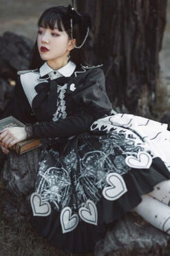 Black Love Eyes Print Retro Classic Lolita OP Dress -LolitaInside bea7ca93ccc98f7805380b0a52abbed2