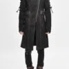 Brown Hooded Denim Tattered Long Mens Punk Coat