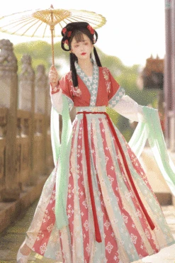 Ancient Tang Dynasty Embroidery Printing Sweet Hanfu Dress -LolitaInside c15875600bb35501b4921f61e77cc75b
