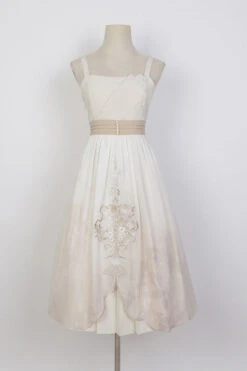 White Chinese Style Bronzing Flower Embroidery Sweet Lolita Jsk Dress -LolitaInside c2792a0a63ec0aaf29db0e69cadceca7