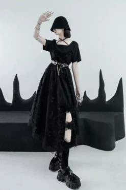 French Square Collar Short Sleeves Irregular Hem Long Gothic Lolita Dress -LolitaInside c2947c0498bc8884a761bb7c52381269 4760d03b 92eb 41eb 9166 0aae0880af83