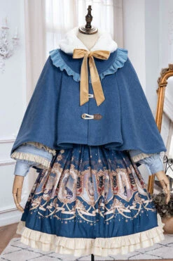 Blue Explore The Stars Ruffled Classic Lolita Skirt Dress -LolitaInside c2b07b99a5c26e540509dbeb25fc8361