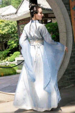 Blue Chinese Style School Sweet Hanfu Dress -LolitaInside c338743640bd8ab6967a91f2aa3fc29e