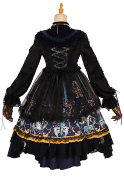 Black God's Salvation Long Sleeves Lace Ruffled Gothic Lolita OP Dress -LolitaInside c36540caa258ba66fc74cf8ab50b9489