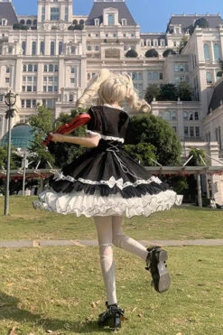 White/Black Multi-layer Ruffle Cardigan Bowknot Sweet Princess Lolita Jsk Dress -LolitaInside c3dc4500ea52bebf600b867fabdafa13