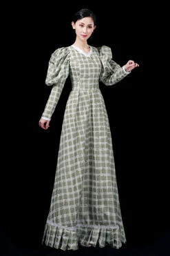 Dark Green Long Sleeves Plaid Print High Waisted Ruffled Victorian Lolita Prom Dress 10 Dark Green Long Sleeves Plaid Print High Waisted Ruffled Victorian Lolita Prom Dress -LolitaInside c3ea875bfd1e8c6ed5d3af9abdcc699a