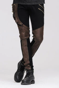 Party Wear Steam Punk Fitted Straight Leg Mens Pants With Bag