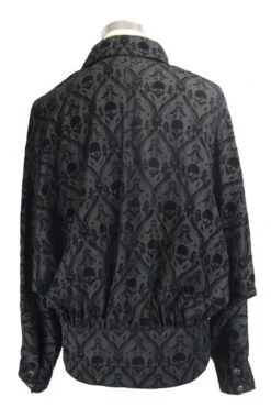 Black Lace Up Neckline Skull Printed Mens Gothic Blouse -LolitaInside c6edffa25fe0efcf5793e99cb0e920a4