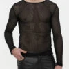 Black Gothic Elasticity High Neck Long Sleeve Mesh Men's Shirt -LolitaInside c739138030cd1fdca1866dcfd3b8eced