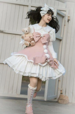 Cute Girl Doll Collar Hair Ball Christmas Princess Sweet Lolita JSK Dress Full Set -LolitaInside c73d4e8b0a18c17d16a9a12334ad3b6a
