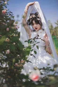 White Stand Collar Ruffle Chinese Qi Shawl Sweet Lolita Dress 15 White Stand Collar Ruffle Chinese Qi Shawl Sweet Lolita Dress -LolitaInside c7d0475ce6fb4bf875463ddb4bd6b9f0