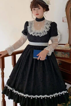 Round Collar Lace Long Sleeves Miss Winnie Plus Size Sweet Lolita OP Dress -LolitaInside c896386b0789afb3a6f1d78cd15ebfcf