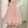 Pink Annie's Gift Short Sleeves Bowknot Sweet Lolita Dress (Plus Size Support)