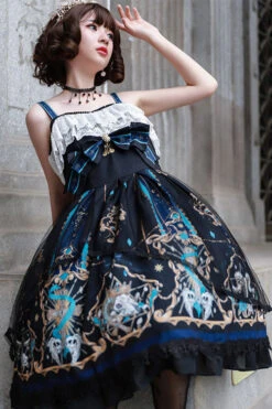 Black God's Salvation Square Collar Lace Ruffled Gothic Lolita JSK Dress -LolitaInside c9d2061f65a0817551b438fe7f361468