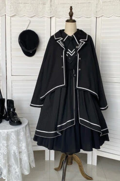 Black Military Style Loyalist Chariot Gothic Lolita Dress -LolitaInside cafc2da620bdd4e4b5e7e3407739edcf