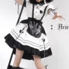White/Black Ruffle British Style Maid Gothic Lolita Strap Dress -LolitaInside cdca1d0f8825696076594141f9d05b6e