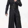 Black Punk Stripe Mechanism Material Adjustable Stitching Fake Girdle Design Slim Fit Men's Coat -LolitaInside ce578d9ef6a9ccac484c402a30d20c31