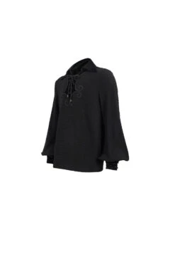 Black Embroidered Chest With Drawstring Strappy Puff Sleeved Men's Gothic Shirt 14 Black Embroidered Chest With Drawstring Strappy Puff Sleeved Men's Gothic Shirt -LolitaInside cffbc595b3002247638fddcc62320419