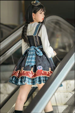 Black Vintage College Badge Print Sweet Lolita JSK Dress -LolitaInside d0b9a5f3064ba3812cd18b66aea492c4