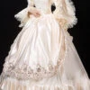 White Court Style High Waisted Flowers Decoration Hime Sleeves Victorian Lolita Prom Dress