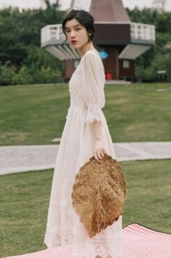 White Lantern Half Sleeves Lace Floral Embroidery Print Sweet Lolita Op Dress 9 White Lantern Half Sleeves Lace Floral Embroidery Print Sweet Lolita Op Dress -LolitaInside d15bc6382abedf2fd7037c46272006dd