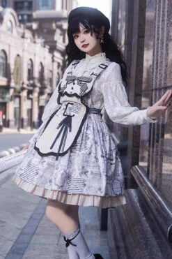 White Vintage Berlin Daily Print Removable Apron Classic Lolita Strap Dress 15 White Vintage Berlin Daily Print Removable Apron Classic Lolita Strap Dress -LolitaInside d3fc9c5994dccac5eddd1dce424c9faa