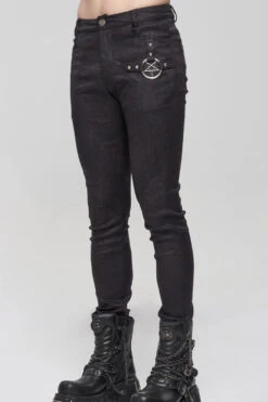 Black Punk High Collar Long Sleeve Stitched Metal Lace-Up Pentagram Hollow Texture Design Men's T-Shirt -LolitaInside d4c291422d97cc3f8a6191c6b6891713