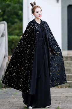 Black Costume Polka Dot Print Classic Hanfu Dress -LolitaInside d5ad7bcf87fc657a6e4b46e109069b93
