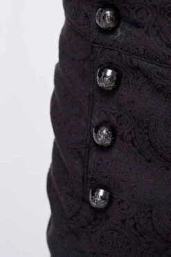 Black Gothic Wedding High Waist Slim Fit Jacquard Western Style Mens Pants -LolitaInside d61b4ca2b6cdd24393871620d48c4fb3