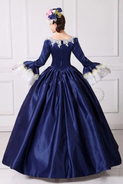 Hime Sleeves High Waisted Square Collar Embroidery Flower Print Victorian Lolita Prom Dress -LolitaInside d68df2340a18e3059282295f31dc9b5c